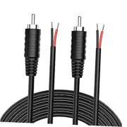 Pixelman(18AWG 6ft 2Pcs Thick RCA Plug Speaker Wire, RCA Male Plug to 6Ft-2 PCS