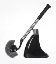 simplehuman Toilet Brush with Caddy Magnetic Stainless Steel, Black NEW