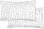 Elegant Comfort Ultra Soft Set of 2 Sea Waves Pint Pillowcases - 1500 Premium Hotel Quality Microfiber, Soft and Smooth Envelope Closure 2-Piece Pillow Covers - King, Wave Beige