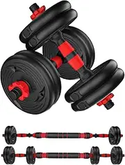LI FITNESS 3 in 1 Adjustable Dumbbell Set with Weight Plates & Connector, Fitness Exercises for Home Gym Suitable Men Women for Bodybuilding Fitness Lifting Training (15, Kilograms)