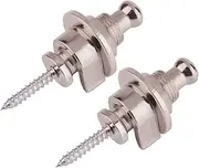 ERINGOGO 2pcs Guitar Strap Lock Buttons Silver Slip Bass Belt Locks for Electric Acoustic Guitars Easy Installation Delicate Texture Secure Strap