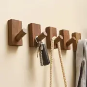 Solid Wooden Hooks Wall Free Punching Hook Hanger Changing Room Key Clothes Coat