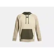 Under Armour Hoodie Mens 2XL Green Colorblock Rival Fleece Sweatshirt