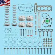 Connecting Rod Piston Bearing Gasket Valves Kit For Saturn Aura Sky Vue 2.4L