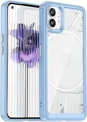 EabHulie Nothing Phone 1 Case, Clear PC Back TPU Bumper Case Cover for Nothing Phone 1 Blue