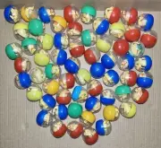 Vintage Mini Rubber Chickens Hens Vending Machine Toys in Plastic Eggs Capsules