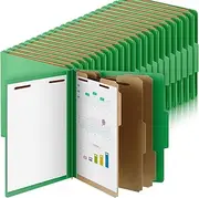 Skyygemm 48 Pcs Pressboard Classification Folders Bulk 3 Dividers File Folder with 3 Inch Fastener, Letter Size with 3.5 Inch Expansion for Organize Paper Files for Office Classroom (Green)