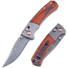 Custom Hand Made Wood Hand Damasucs Steel Blade Tactical Pocket Knife Axis Lock