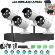 Wireless CCTV Security System 1080p Home Outdoor 4CH NVR with 4 HD 3MP Camera IR