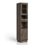 Furniture of America Media Storage 15.7" 4-Shelf Particle Board Reclaimed Oak