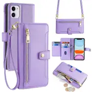 For iPhone 11 Case Anti-scratch Wallet Phone Cover with Closure