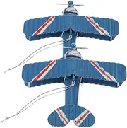 TEHAUX 2pcs Retro Aircraft Model Vintage Biplane Iron Decoration for Home Decor Chic Photo Prop Durable Craft Ornament for Collectors and Vintage Style Enthusiasts