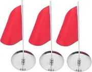 VANZACK Stainless Steel Golf Putting Flag Hole Cups 3 Pack Indoor/outdoor Golf Practice Flag Pole Set