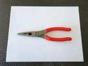 Snap-on Tools USA NEW 9" RED Needle Nose Pliers w/Cutter & Side Fastener 196ANCF