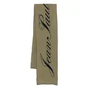 [Jean Paul Gaultier] Jean Paul Gaultier Logo-detail Wool Scarf ONE SIZE GREEN