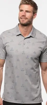 NWT Travis Mathew Bricktown Heather Gray Golf Polo Shirt Mens XXL