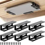 IRENPORU 6 PCS Under Desk Laptop Mount with Anti-Scratch Silicone Pad Under Desk Holder Mount Shelf for Laptop Keyboard Storage（2 Pack）