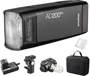 GODOX AD200 Pro AD200Pro, 200Ws 2.4G Flash Strobe, 1/8000 HSS, 500 Full Power Flashes, 0.01-2.1s Recycling, 2900mAh Battery, Bare Bulb/Speedlite Fresnel Flash Head, Lightweight Compact