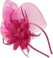 [Ipetboom] Elegant Women Fascinator Headband for Tea Parties Weddings Vintage Bridal Headdress with Plume Mesh Lightweight Durable Accessory for Brides Special Occasions
