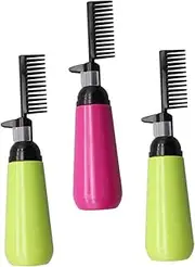 3pcs Hair Color Comb Bottle Applicator Bottle Dark Brown Hair Dye Bottle with Comb Applicator Bottle Comb Capacity Hair Dye Tool Coloring Hair Dye Dispenser Plastic