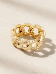 [SHAY] SHAY - Essential Link 18-karat Gold Diamond Ring - 6 1/2 6 1/2 Gold