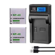 2x Battery+LCD Charger for Casio NP-40 NP40 Kodak LB-060 AZ521 AZ361 AZ501 AZ522