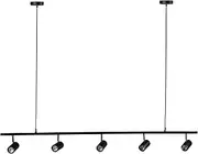 Lexi Lighting Colleen 5 Light Adjustable Spotlight Pendant, LED Modern Flush Mount Ceiling Lighting, Flexibly Rotatable Head, Black Metal Track Lighting Kit for Bedroom Living Room Kitchen Island