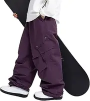 [SNOWVERB] Women Men Ski Baggy Cargo Knee Reflective Graphic Panel Casual Snow Pants Waterproof Loose Fit Snowboard Pants
