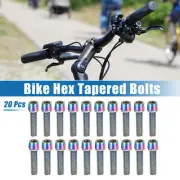 20pcs Tapered Bolts Screws for Bike Bicycle Stem M5x20mm Steel Assorted Color