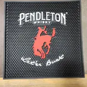Pendleton Whiskey Rubber Bar Mat 14"X14” BlackW/Embossed Lettering