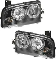 Driver & Passenger Side Headlight Assembly Set Headlights Driver & Passenger Side Compatible with 2006-2007 Dodge Charger CH2502163 CH2503163