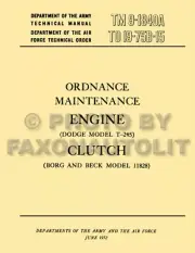 1950-1969 Dodge M37 Engine and Clutch Rebuild Shop Manual TM91840A Service Book