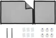 Retractable Fence, Mesh Baby Gate with Zipper, Foldable Pet Fence Indoor, Puppy