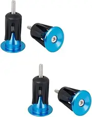 GAROZATION 2Pair CNC Aluminum Alloy Bike Handlebar Grips with Lock Plugs Durable Blue Handlebar Caps for Mountain Biking Lightweight and Reliable Grips for Enhanced Control