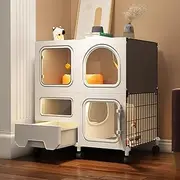 ZETUCHU Cat Cage Indoor with Cat Litter Box - Kitten Playpen Kennels - Stronger, Stress-Free Space for Your Kitty - Easy Installation, No Tools Needed (Size : 27.9''x14.4''x29.5'')