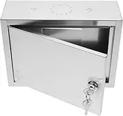 VANZACK Wall Mounted Milk Box with Lock Stainless Steel Milk De- Box Wall Mounted Mailbox for Outside Front Porch Wall Hanging Silver