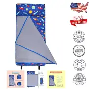 Lightweight 43" Microfiber Nap Mat with Pillow - Roll-Up Design for Travel