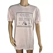 Quicksilver Mens Size L T Shirt Pink Square Biz Cotton New (42)