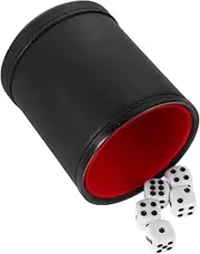 GARIOUANS Felt Lined Dice Cup Silent PU Dice Shaker for Board Games Party Games Halloween Christmas Celebrations Modern Design for Home Bar Use
