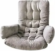 Hanging Egg Chair Cushion Detachable and Washable Hammock Swing Chair Cushion Replacement Thicken and Soft Hanging Basket Seat Pads Back Cushion for Outdoor Porch Backyard Patio(Gray)