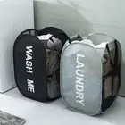 Portable Mesh Pop Up Laundry Hamper Breathable Collapsible Space-Saving Basket