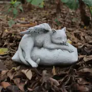 Garden Statue Grave Marker Pet Memorial Cute Cat Dog Angel Indoor Outdoor Yard