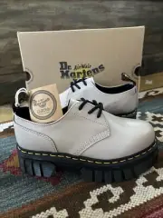 Doc Martens Audrick 3 Eye Oxfords Shoes Vintage Taupe Womens Sz 8 Nappa Lux Low