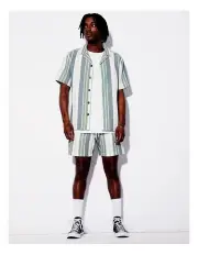 [Kenji] Waffle Stripe Short in Green