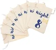 Zerodeko Reusable Fabric Bags 8pcs Hanukkah Drawstring Pouches Party Favor Bags Candy Storage for Hanukkah Celebration