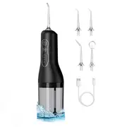 Portable Water Flosser for Teeth Cleaning, 5 Jet Tips, 4 Cleaning Modes, 1500mAh Rechargeable Battery, 260ml Water Tank, IPX7 for Braces, White