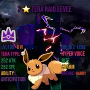 ⭐ Pokemon Scarlet and Violet ⭐ 6IV ⭐ ⚡️ 7 ⭐️ Tera Raid Eevee⚡️