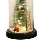 Christmas Tree in Glass Cover with Light Decorative Lamp Battery Powered Xmas...