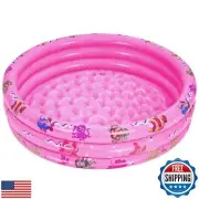 Inflatable Baby Kiddie Pools, 3 Rings Round Swimming Pool, Toddler Fun Water
