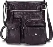 [NICOLE & DORIS] Multi Pockets Handbag Women Crossbody Bag Vintage Shoulder Bag Student Messenger Bag Retro Leather Bags Designer Satchel